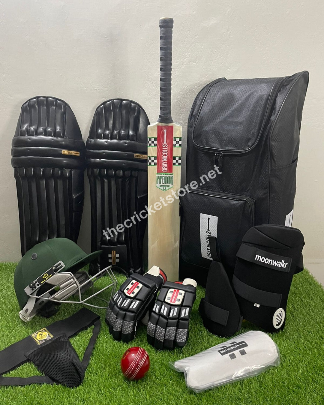 Under-19 Black Edition Hard Ball Cricket Kit – Full Cricket Gear Set for Teen & Adult Players
