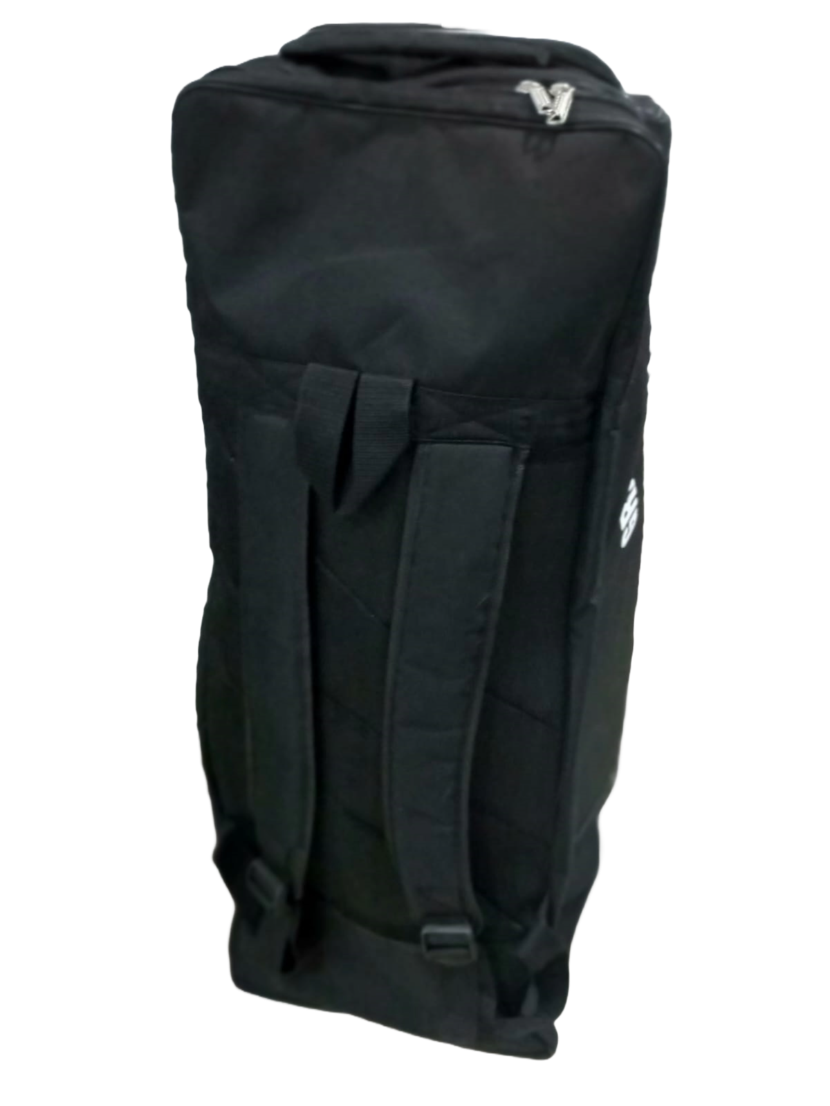 Introducing the Gray Nicolls Black Duffel - Master Replica, an upright and spacious bag crafted from durable Codura Nylon. This duffel features multiple compartments and zippers, emblazoned with the "Gray-Nicolls" brand name and a white cricket bat logo, making it the perfect companion for carrying all your cricket equipment.