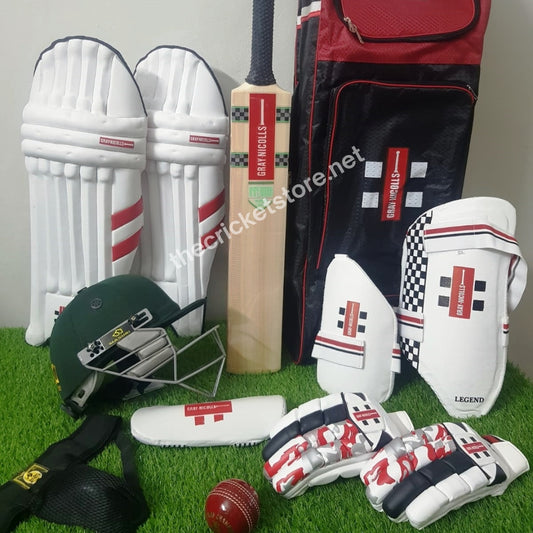 Gray Nicolls Players Edition professional cricket kit with English Willow bat, pads, gloves, and helmet