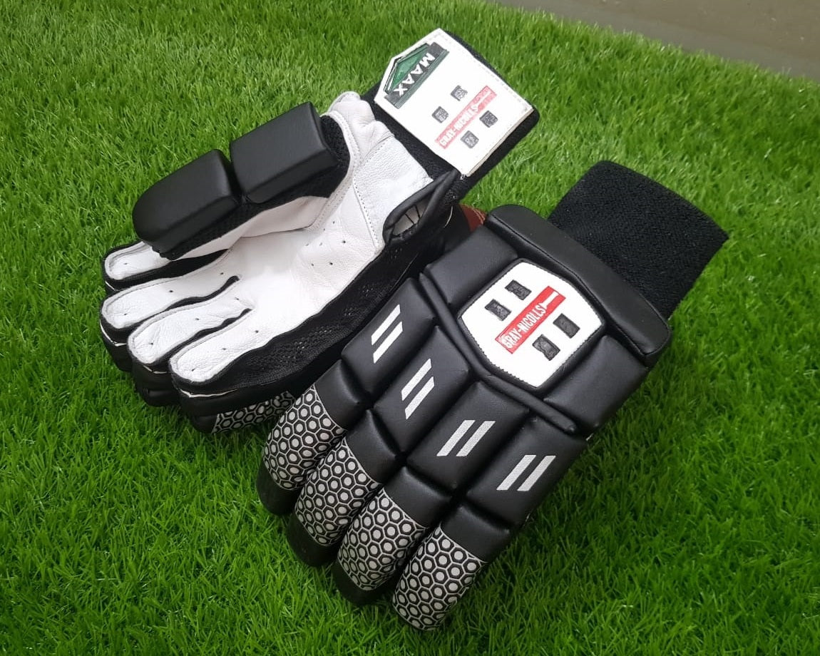 Under-19 Black Edition cricket batting gloves with premium grip and comfort padding