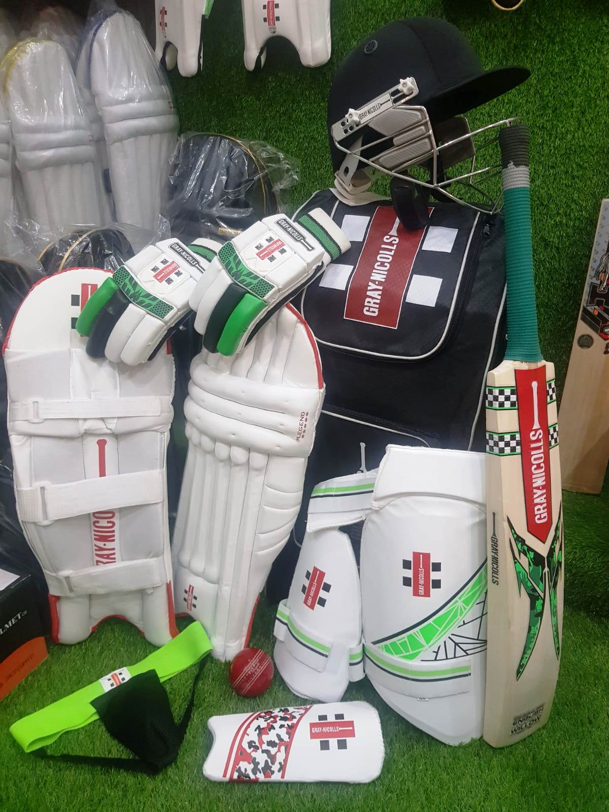 Gray Nicolls Elite Edition Professional Cricket Kit – Full Cricket Gear Set with English Willow Bat, Protective Pads, Gloves & Helmet