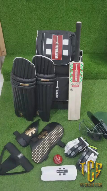 Junior Black Edition Hard Ball Cricket Kit – Complete Cricket Gear Set for Kids & Beginners