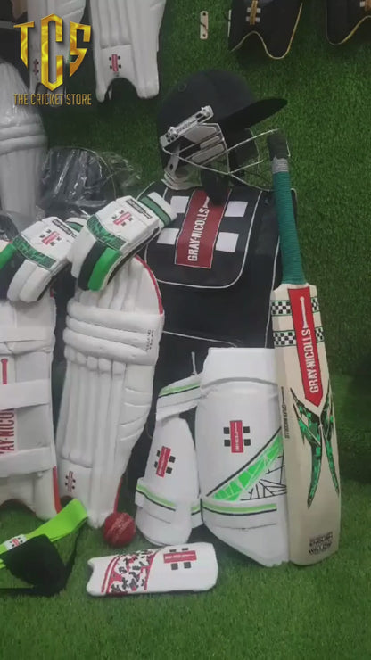 Gray Nicolls Elite Edition Professional Cricket Kit – Full Cricket Gear Set with English Willow Bat, Protective Pads, Gloves & Helmet