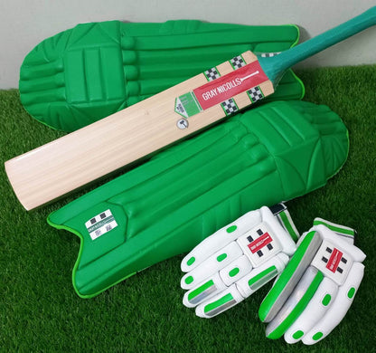 Gray Nicolls Elite Edition Professional Cricket Kit – Full Cricket Gear Set with English Willow Bat, Protective Pads, Gloves & Helmet
